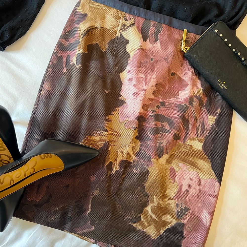 NWT LOFT pencil skirt - purple and black